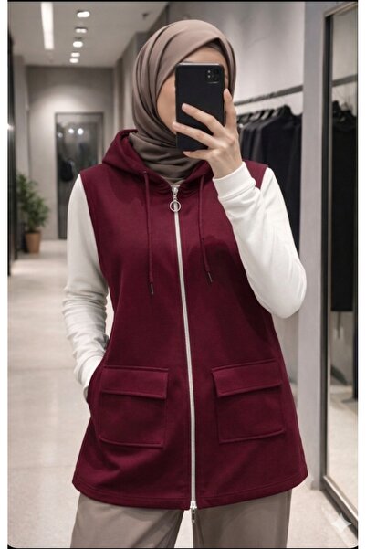 Azram Fashion Kadın kapşonlu yelek