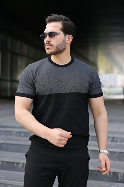 JANES Tricou pentru bărbați, cu mânecă scurtă, cu decolteu tip crewneck, colo...
