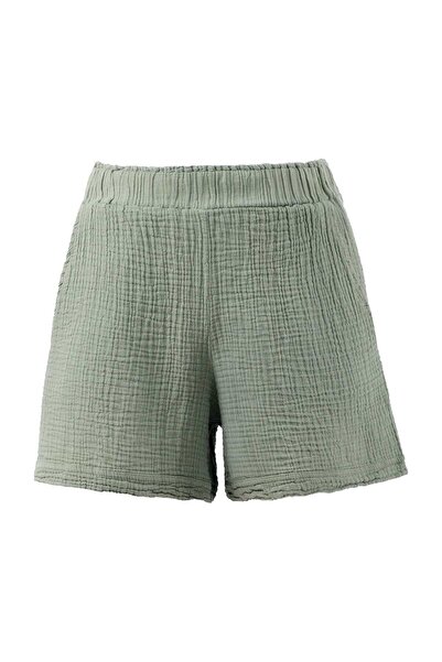 İpekçi Otantik Muslin Short Women's Shorts Moss Green