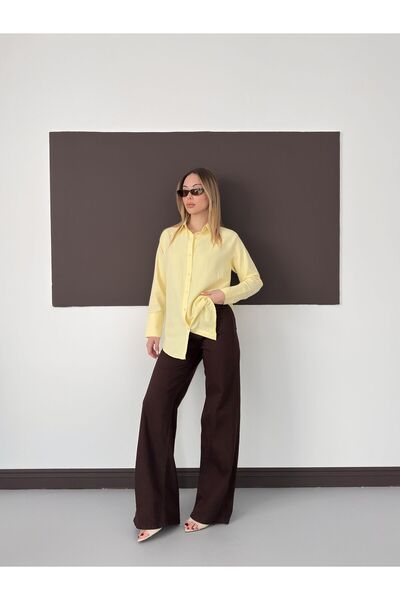 PUENA MODA Düz Oversize Gömlek