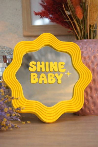 Heners BLOOMY Ayna – Eğlenceli 3D Çerçeve – Yazılı Cam Ayna / SHINE BABY