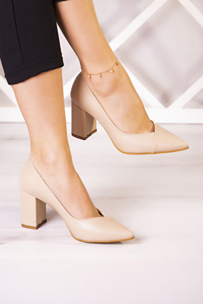 Erkan Saçmacı Κλασικά παπούτσια Belinda Ten Vegan με μυτερή μύτη και χοντρό τ...