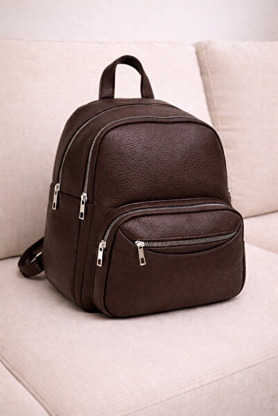 MILANOFOX Women's Soft Leather 4-Compartment Backpack with Front Open Pocket ...