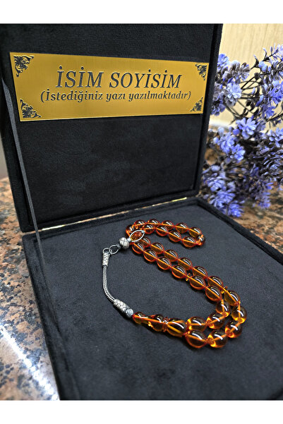 zikir tesbih premıum ATEŞ KEHRİBAR TESBİH KAZAZİYE GÜMÜŞ PÜSKÜL , Kişiye Özel...