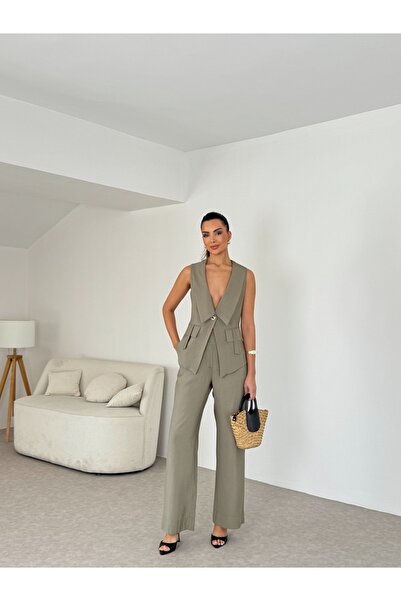 Nesil Women's Vest and Trouser Set with Epaulettes