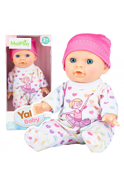 MalPlay Papusica bebelus pentru copii 17 cm, cu costumas si caciulita