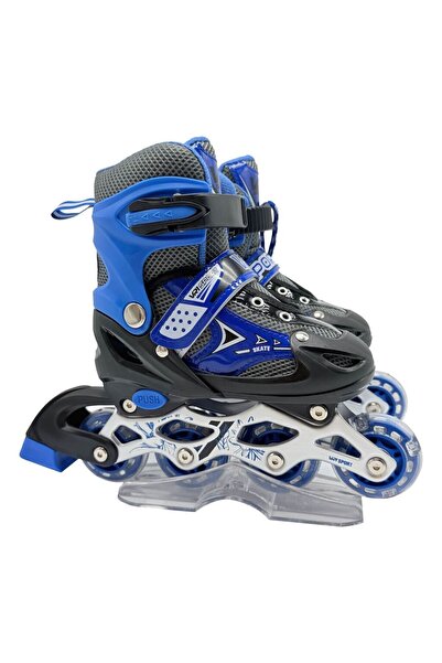 Vardem Işıklı Ayarlanabilir (Alıştırma ve Sıralı) Paten S (30-33)-Mavi