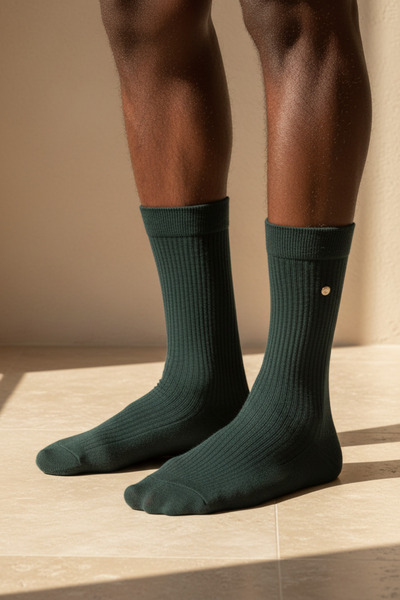 Katia&Bony Ανδρικές κάλτσες Derbi με καρφιά, σκούρο πράσινο χρώμα