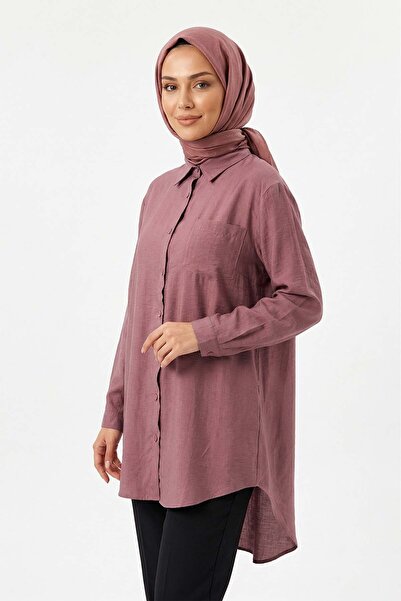 Lale Butik Lyocell Shirt Tunic 4373 Plum