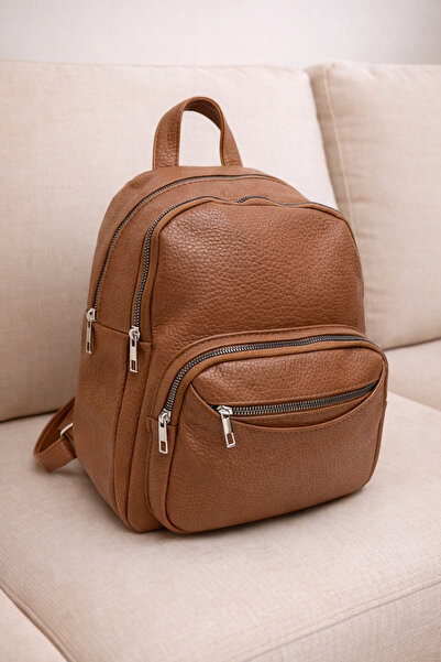 MILANOFOX Women's Soft Leather 4-Compartment Backpack with Front Open Pocket ...