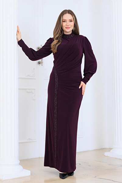 ELBENMODA ELENİ TAŞLI TESETTÜR ABİYE ELBİSE