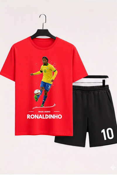 MAGORS Ronaldinho Gaúcho Baskili %100 Cotton Crewneck Children's T-Shirt-Shor...