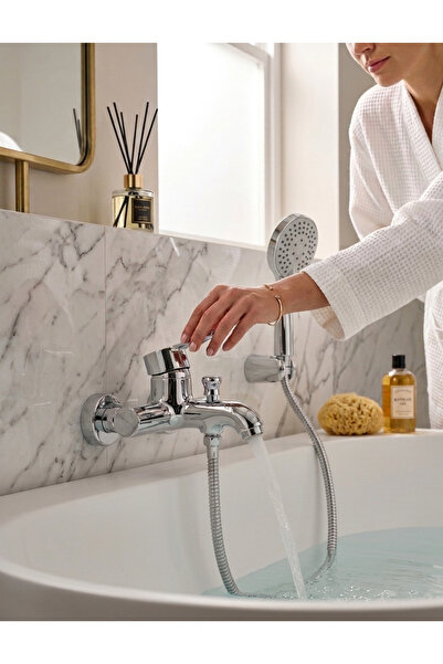 T.U.A. ARMATÜR Havana Lüks Banyo Bataryası - %100 Pirinç Gövde, Krom Kaplama,...