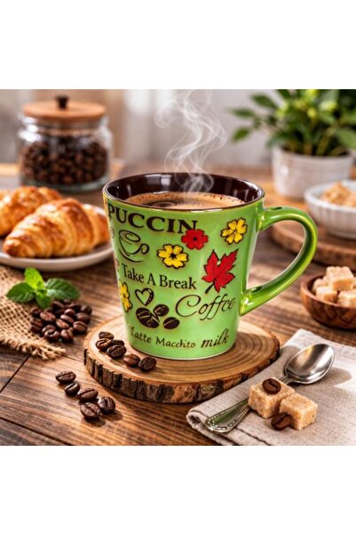 Generic فنجان قهوة سيراميك مزخرف بتصميم عصري