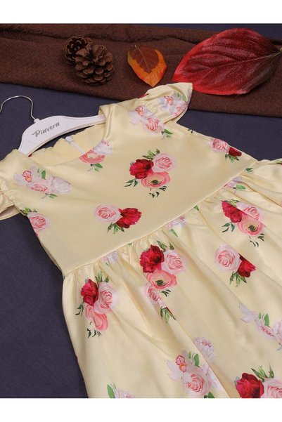 Craft Satin Yellow Floral Dress - Age 2