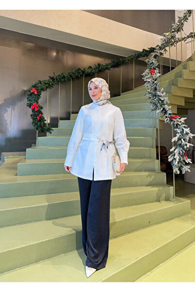 MISEY BOUTIQUE FULAR ZİNCİR DETAYLI DENIM CEKET