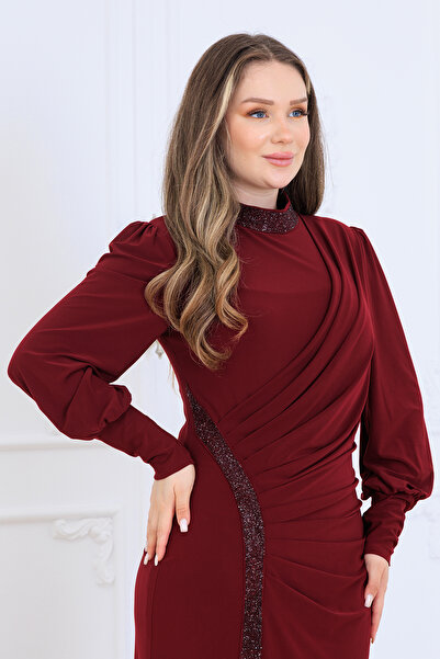 ELBENMODA ELENİ TAŞLI TESETTÜR ABİYE ELBİSE