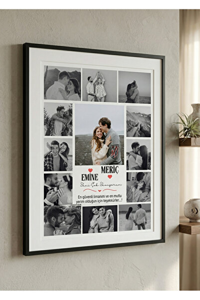 Atelier Baskı 12 Fotoğraflı Kolaj Poster - Kişiye Özel İsimli ve Mesajlı Duva...
