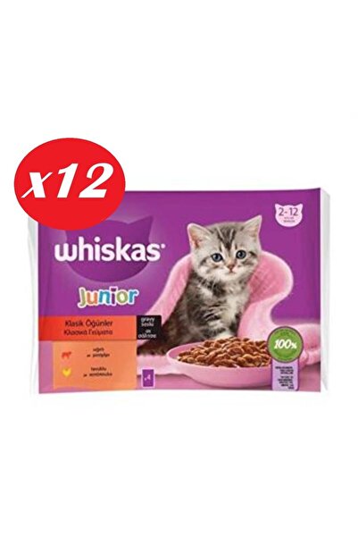 Whiskas Junior Yavru Kedi Sığırlı Tavuklu 4X85 Gr Set 12'li