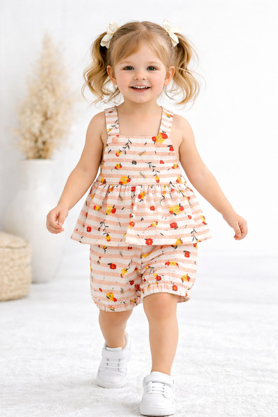 Melodikids Girl's Summer Jumpsuit