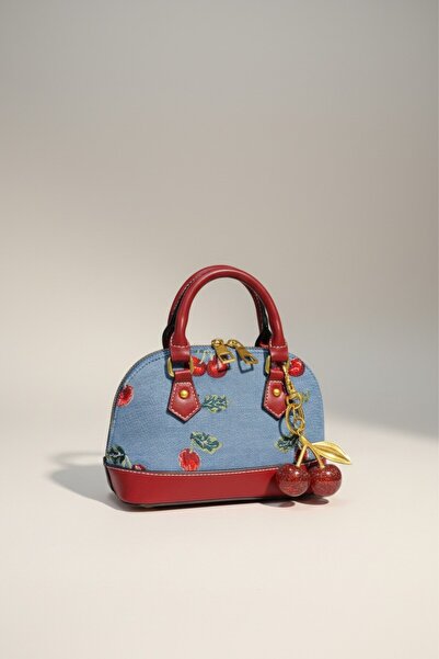 SACHS Imported Cherry Patterned Mini Women's Handbag – Blue Stylish Shoulder ...