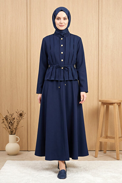 FERHEL Γυναικείο Σετ με Πλισέ Φούστα και Μπλούζα με Δέσιμο στη Μέση από Ύφασμ...