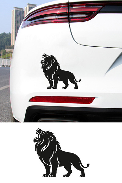 New Jargon Kral Aslan Oto Sticker - Güçlü Aslan Figürlü Araç Sticker - Araba ...