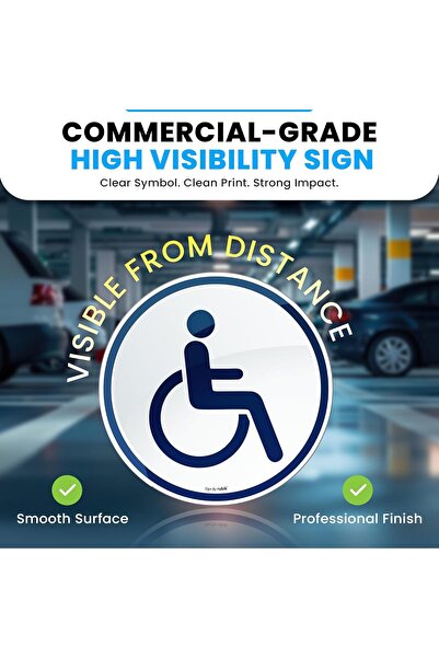 RUBIK 2 Pack Magnetic Disabled Handicap Car Sticker, Removable Reusable Sign for Steel Body 15cm Round