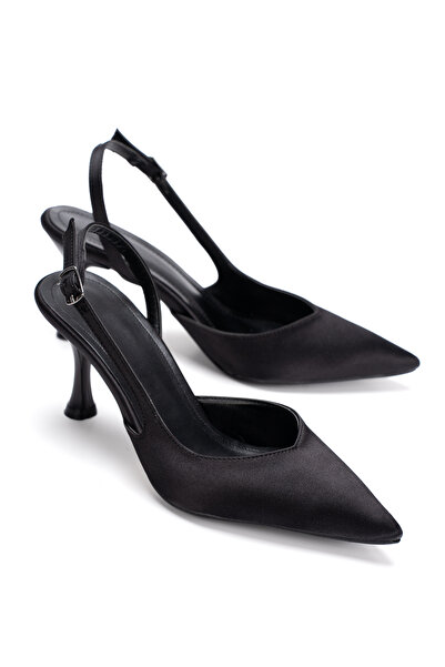 PASSAGE SHOES Γυναικεία σατέν παπούτσια με ανοιχτή πλάτη και τακούνι 3108 ΜΑΥ...