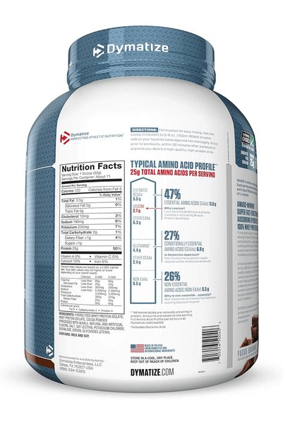 Dymatize بروتين مصل اللبن المعزول والمضبوط بدرجة ISO100، بنكهة الفدج براوني، 2.3 كجم (5 أرطال)