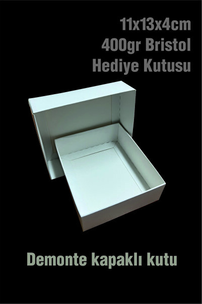 Örün Matbaa 10 Adet 11x13x4cm Beyaz Hediyelik Karton Kutu Yılbaşı'na Sevgiliye Takı Kutusu Demonte Sevk