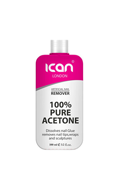 Ican London Pure Acetone Nail Polish Remover 100ml – UV Gel Soak Off, Fast & ...