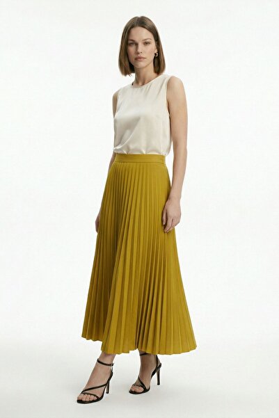 Rays Μουσταρδί πλισέ μακριά φούστα 1296