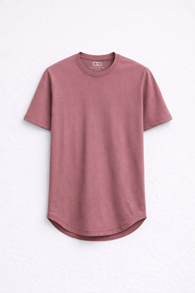 Double Dorsch Oval Kesim Long Fit Unisex T-Shirt Gül Kurusu