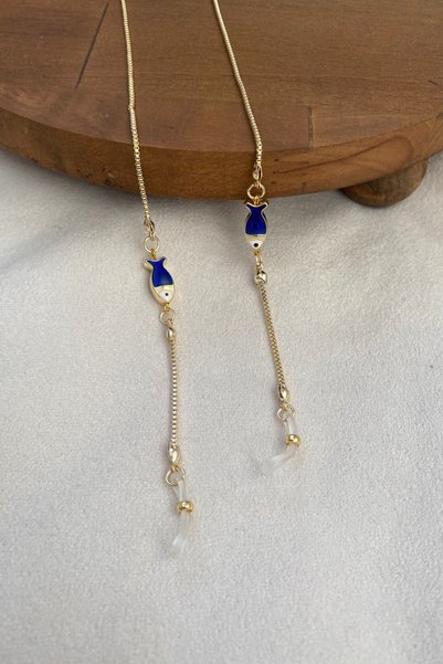 Coll.Up Glasses Chain Navy Blue Fish Figured Gift Accessory Glasses Hanger