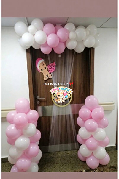 PISPISBALONCUK kız Çocuk Hastane Odası Süsleme pembe beyaz 15li balon seti ba...
