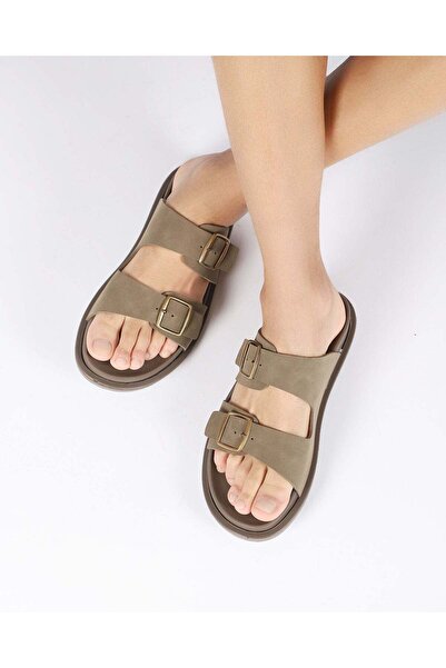 Chirpy Ανδρικές καλοκαιρινές παντόφλες με διπλή πόρπη - MAVRO