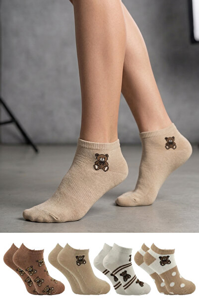 BENİSA ÇORAP Γυναικείες κάλτσες από βαμβακερό μαλλί, πολύχρωμες, συσκευασία 4...