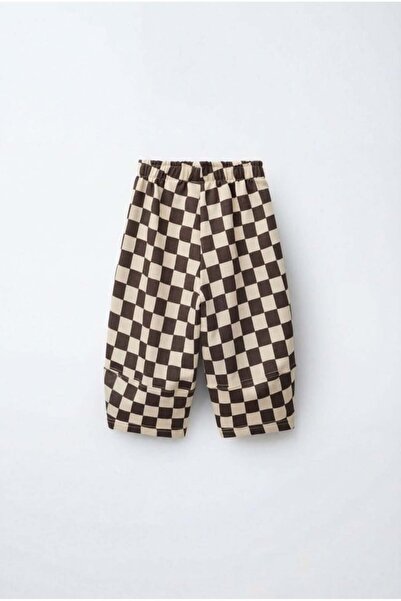 Magu Παιδική καφέ φόρμα με τετράγωνο σχέδιο