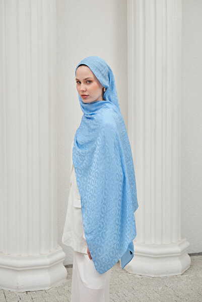 Mira İpek Geometric Pattern Cotton Ayrobin Jacquard Shawl Women