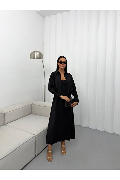 Bak'ap Premium Modal Shirt -Strap Dress 2-Piece Set