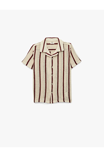 Koton Κοντομάνικο μπλουζάκι με γιακά που γυρίζει, ριγέ, σε μεγάλο μέγεθος