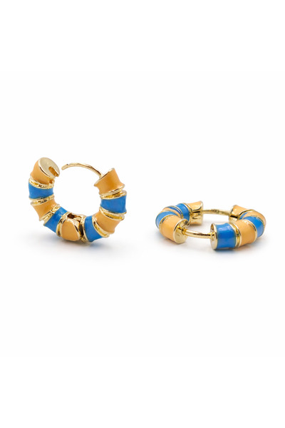 Jadenne Bluebourbon Thick Hoop Earrings