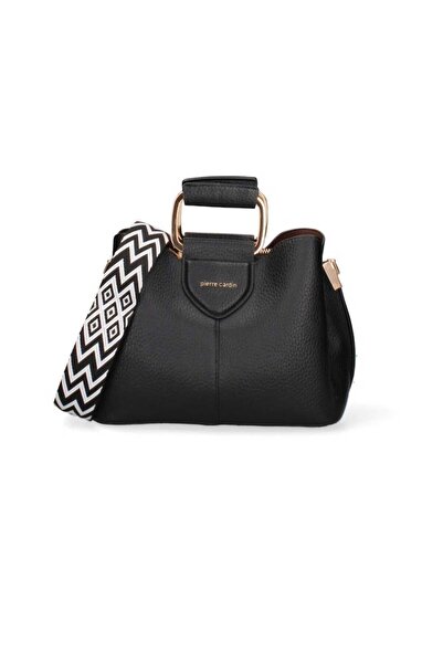 Pierre Cardin , Geanta de piele ecologica cu bareta de umar, Negru