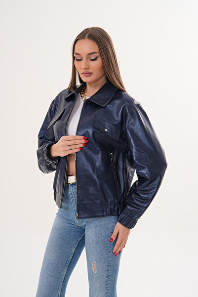 Metins Leather Kadın Çift Taraflı Giyilebilir Hakiki Deri Mont - Rahat Kesim,...