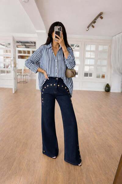 Lijuri Striped oversize basic shirt 3504