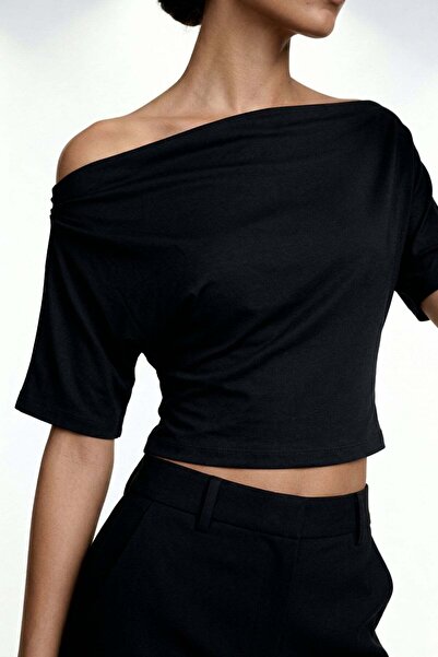 HAKKE Υπερμεγέθης Μπλούζα με Λαιμόκοψη Kayık Basic