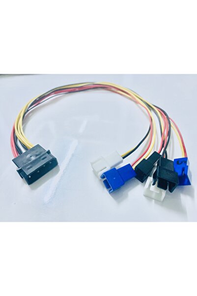 Alfais 4464 Ide Molex Pc Diy 4 Pin Molex To 6 Port Fan 2 Pin Çoklayıcı Kablo