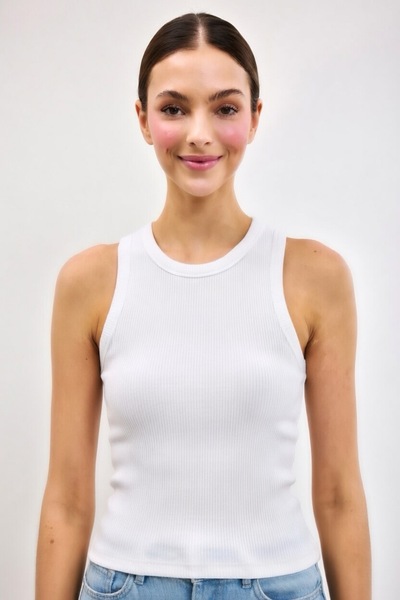 NEWORGINAL Women's Ribbed Halter Neck Stretchy Basic Undershirt