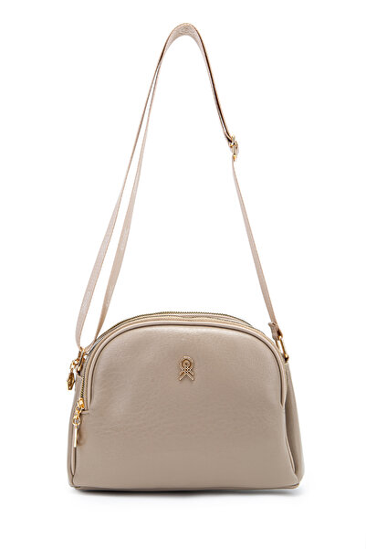 minebag Zippered Multi-Compartment Willson Women's Crossbody Bag Beige